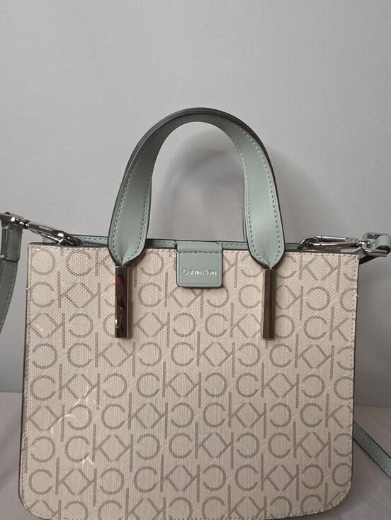 Calvin Klein Handbags - Calvin Klein Audrey Signature Crossbody Mini Tote Sage and Khaki